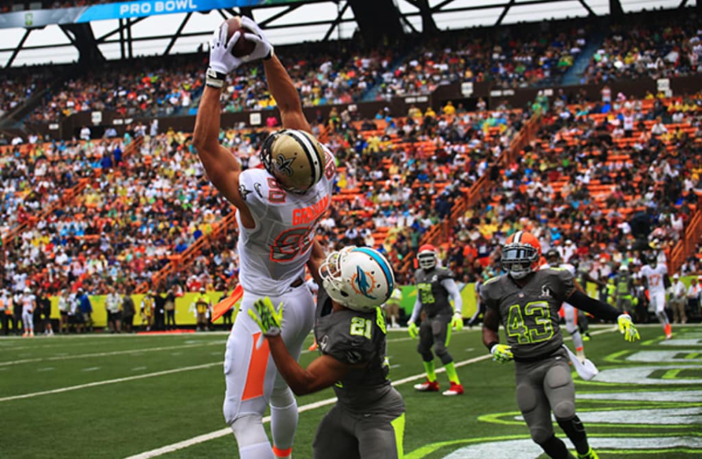 NFL star player in game action