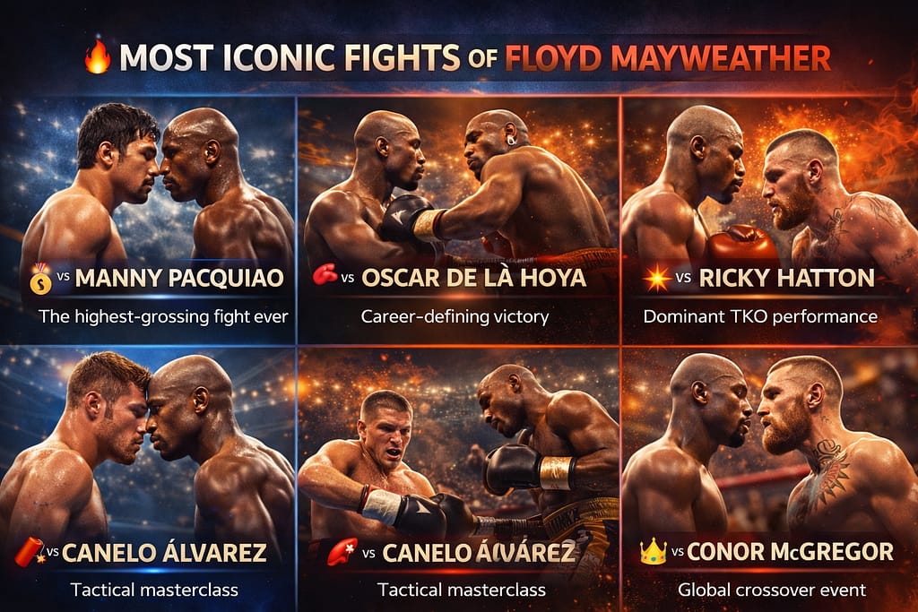 Floyd Mayweather boxing career overview with legendary fights and undefeated record