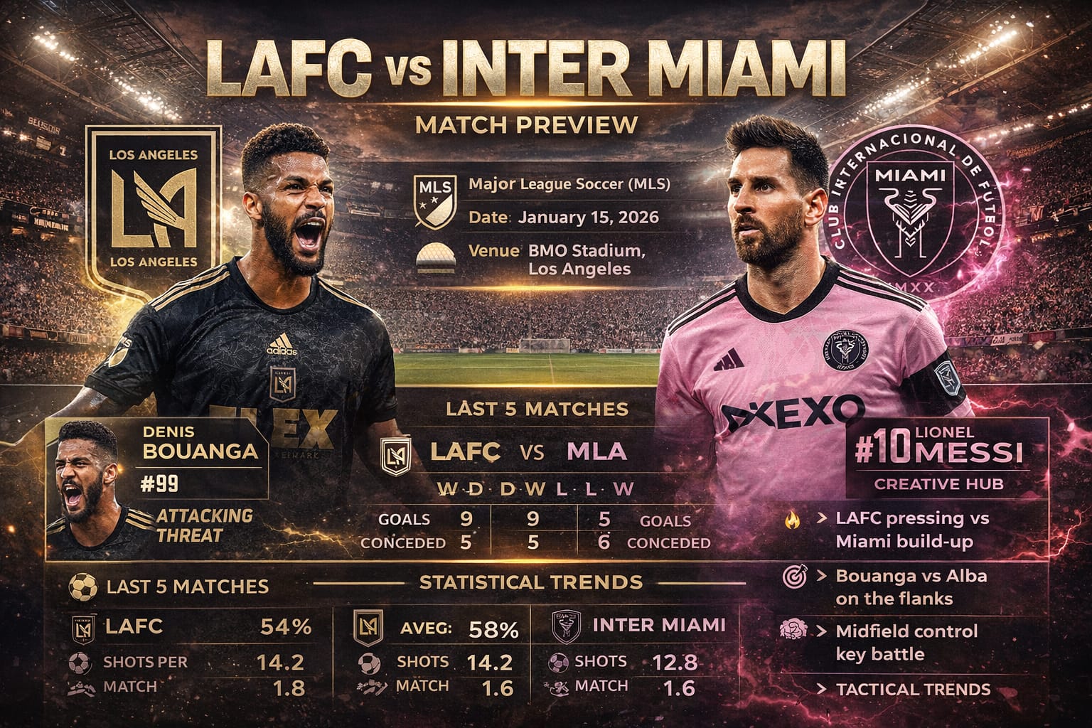 A04E18D6-C3E6-4FCF-BBF4-45A0FA718996 Major League Soccer match preview graphic showing an upcoming USA soccer game, team crests, match date, kickoff time, key player stats, recent form, goals scored, assists, and tactical matchup analysis in a high-quality horizontal design.